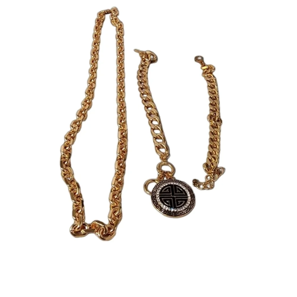MEN'S‎  3 PIECES FASHION CUBAN LINK GOLD JEWELRY